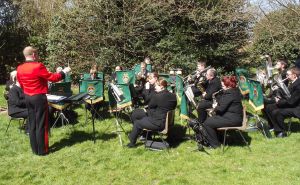 HMS Collingwood Volunteer Band led by Band Colour sergeant Howard Clay RM.